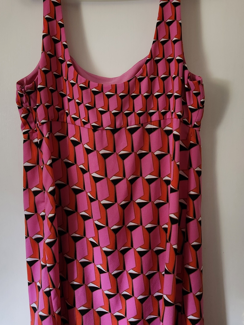 Diane Von Furstenberg Mini Dress Bold Pink Geometric Print